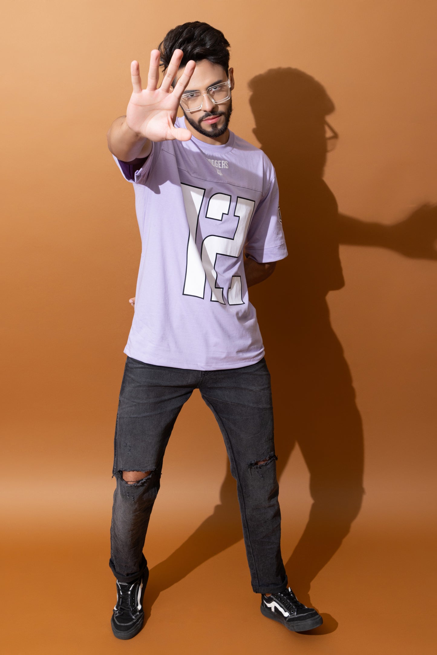 Men's Round Neck Oversized Drop Shoulder Cotton T-Shirt