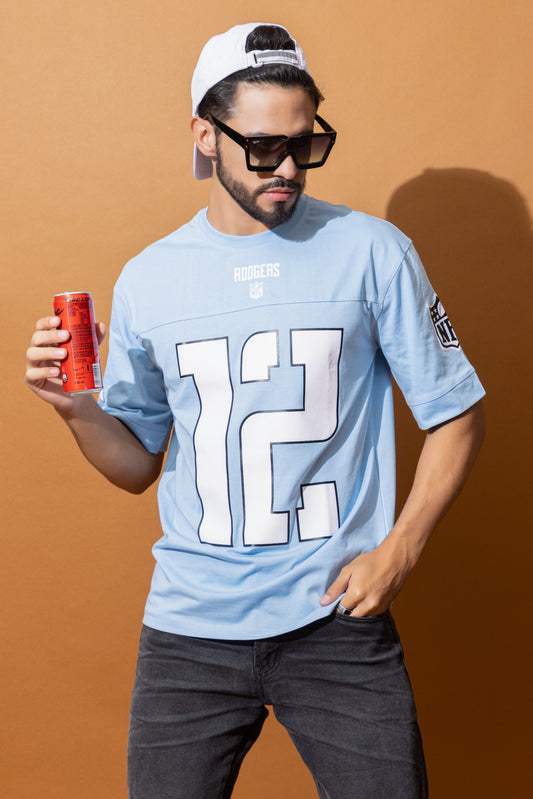 Men's Round Neck Oversized Drop Shoulder Cotton T-Shirt