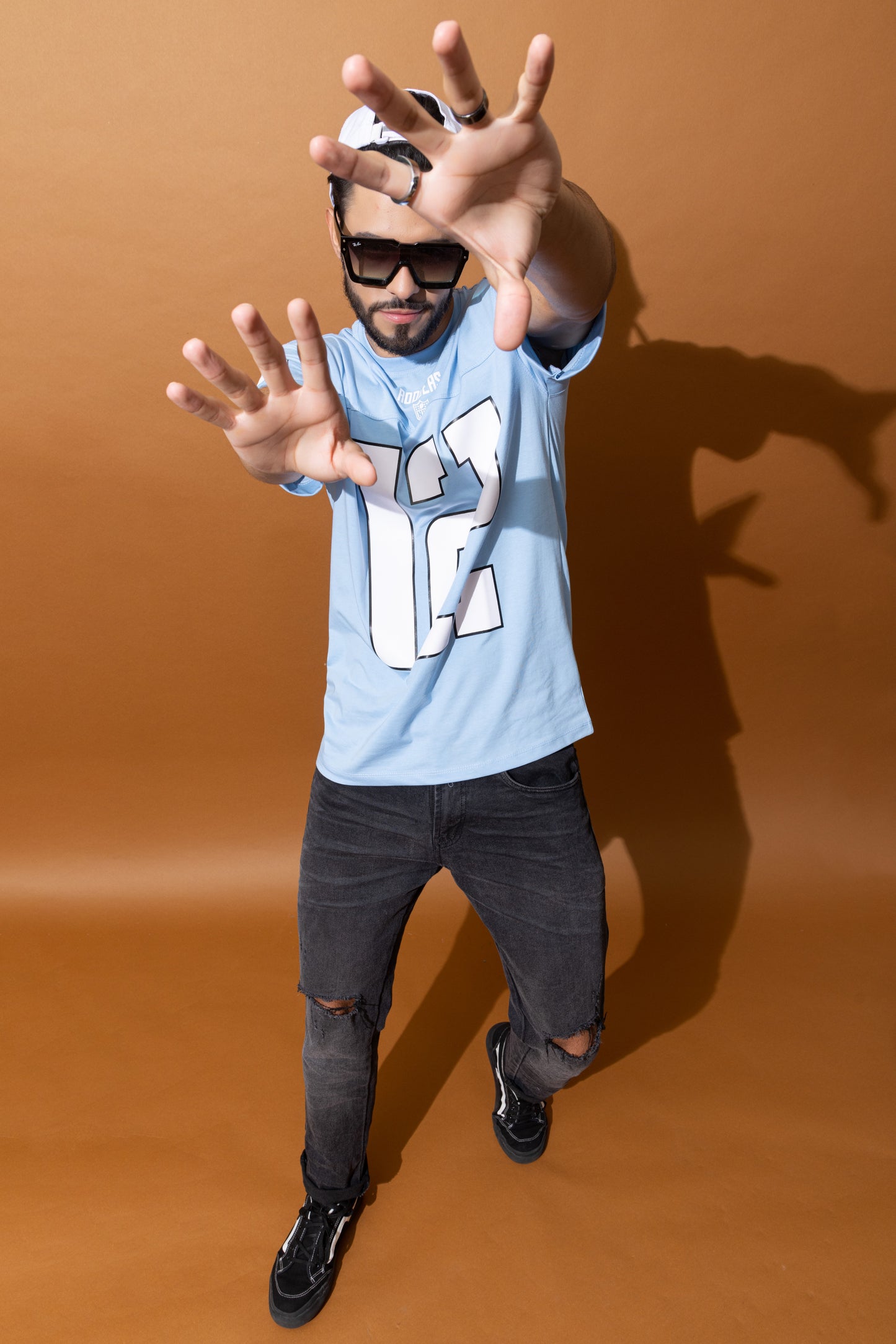 Men's Round Neck Oversized Drop Shoulder Cotton T-Shirt