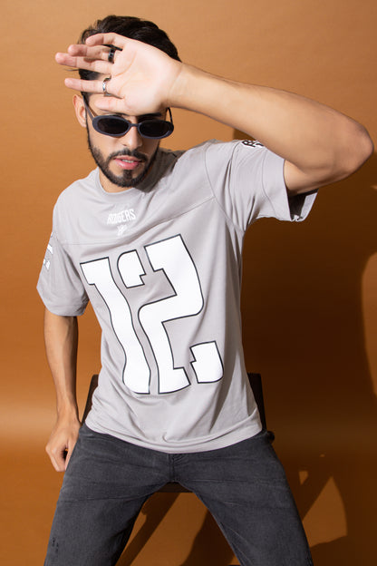 Men's Round Neck Oversized Drop Shoulder Cotton T-Shirt