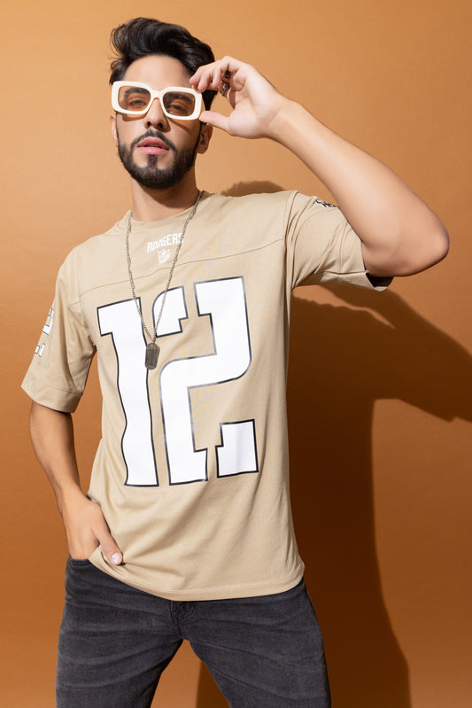 Men's Round Neck Oversized Drop Shoulder Cotton T-Shirt