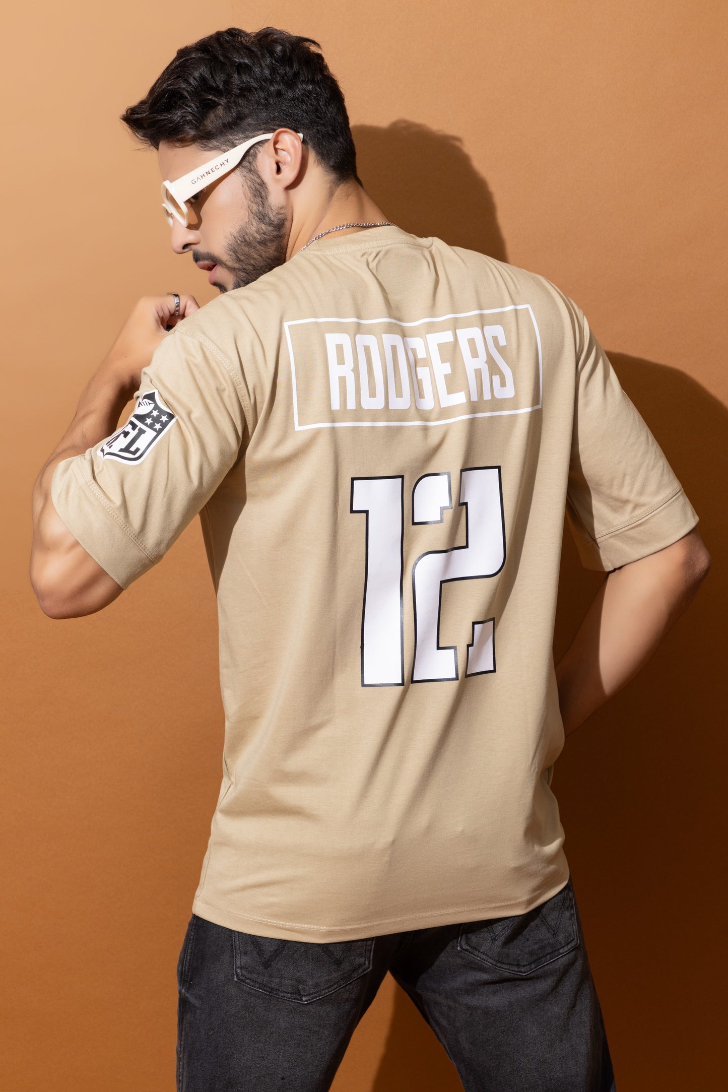 Men's Round Neck Oversized Drop Shoulder Cotton T-Shirt