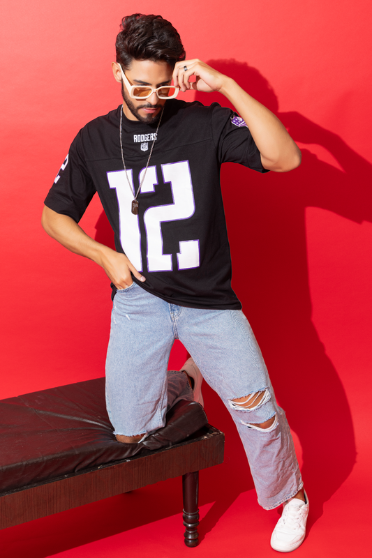 Men's Round Neck Oversized Drop Shoulder Cotton T-Shirt