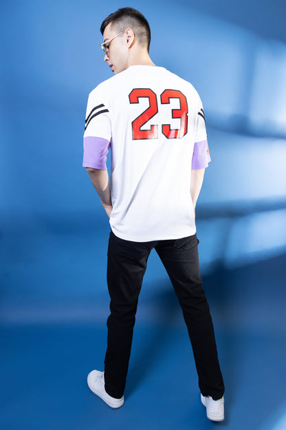 Mens White HoneyComb Graphic Printed Oversized t Shirt | Oversized t Shirt| Bulls 23 t Shirt