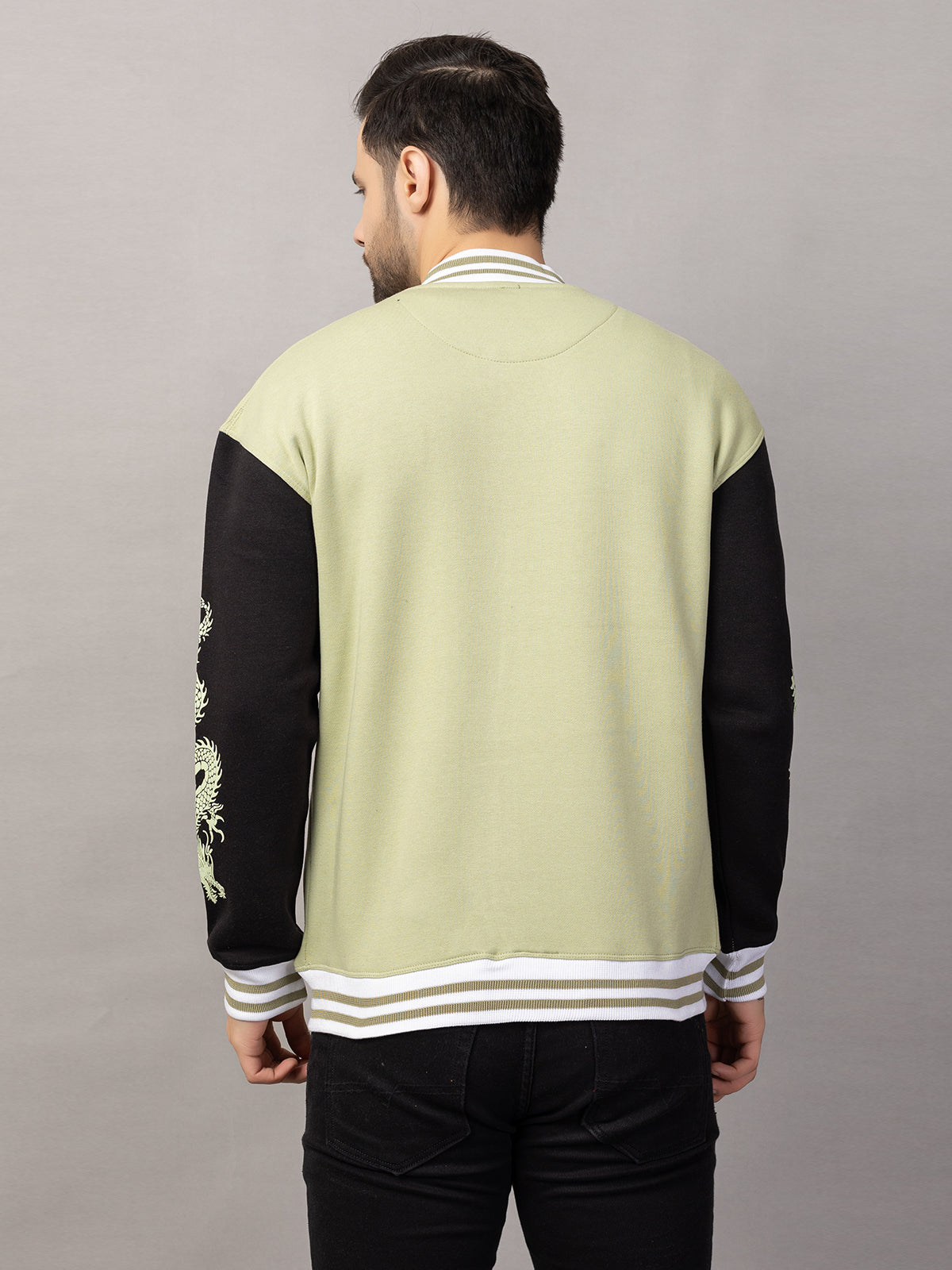 DRAGON PRINT VARSITY JACKET FOR MEN'S WEAR