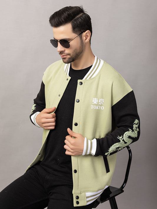 DRAGON PRINT VARSITY JACKET FOR MEN'S WEAR