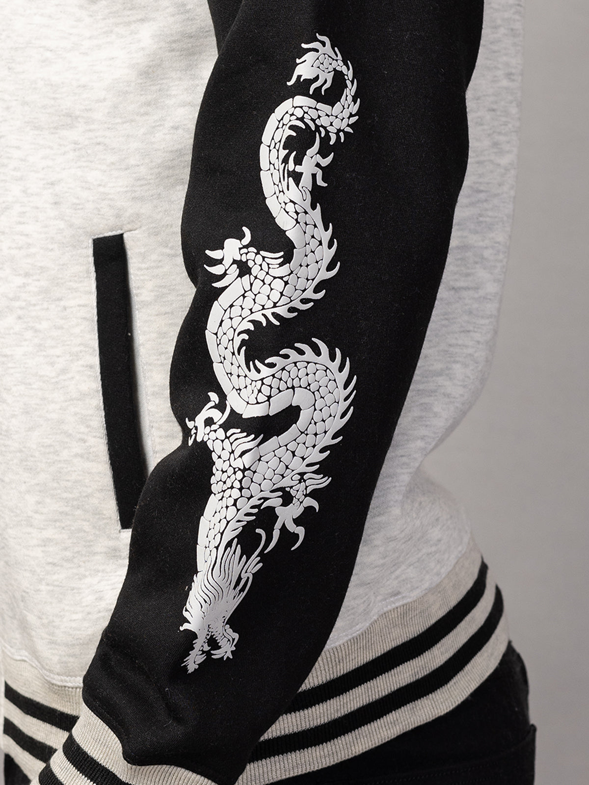 DRAGON PRINT VARSITY JACKET FOR MEN'S WEAR
