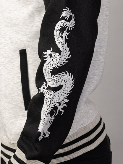 DRAGON PRINT VARSITY JACKET FOR MEN'S WEAR