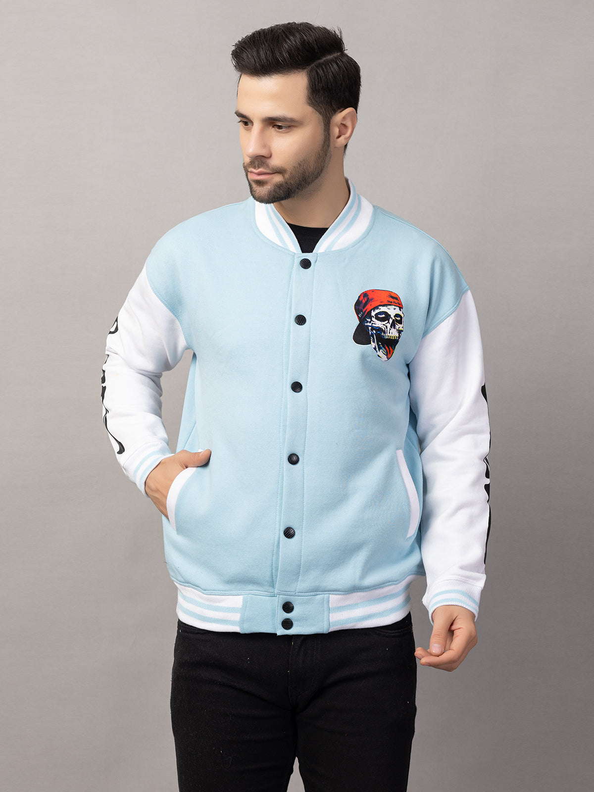 SKELTON VARSITY JACKET FOR MEN'S WEAR