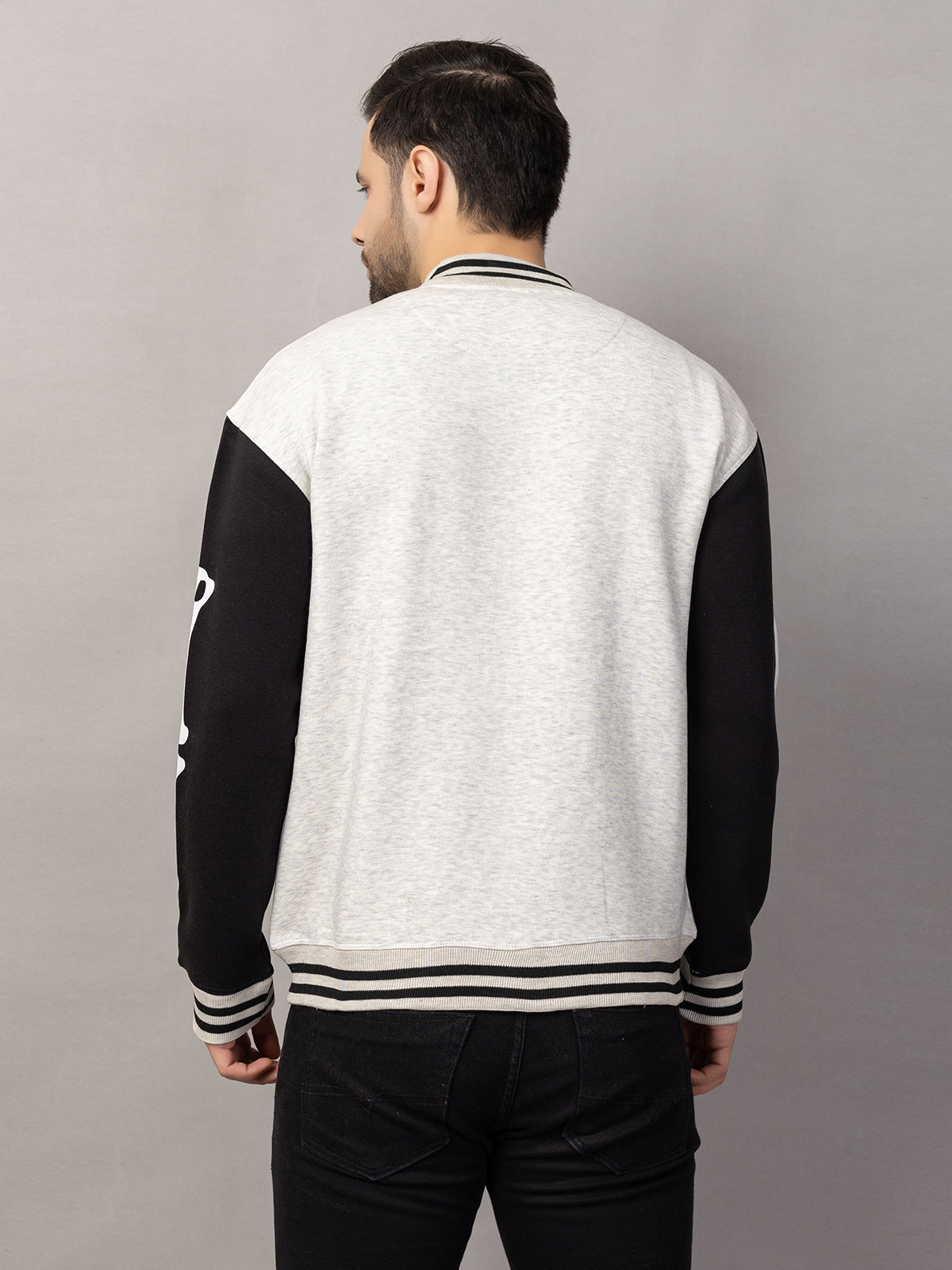 BONE PRINT VARSITY JACKET FOR MEN'S WEAR