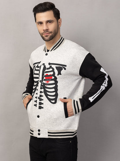 BONE PRINT VARSITY JACKET FOR MEN'S WEAR