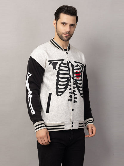BONE PRINT VARSITY JACKET FOR MEN'S WEAR
