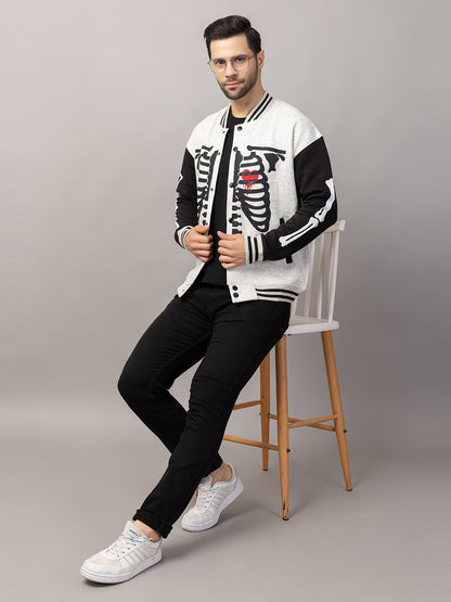 BONE PRINT VARSITY JACKET FOR MEN'S WEAR