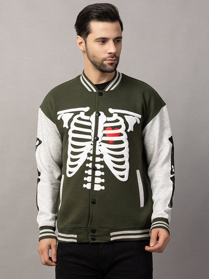 BONE PRINT VARSITY JACKET FOR MEN'S WEAR