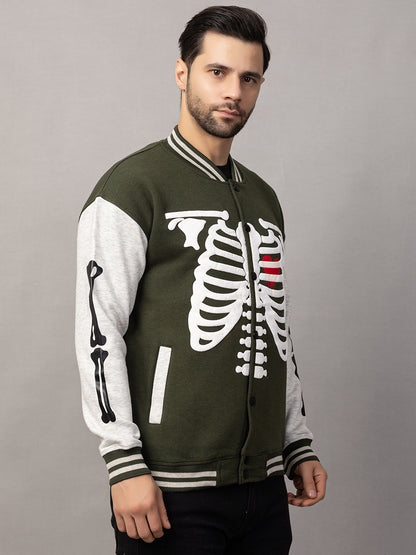 BONE PRINT VARSITY JACKET FOR MEN'S WEAR
