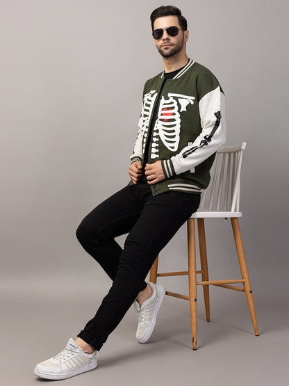 BONE PRINT VARSITY JACKET FOR MEN'S WEAR