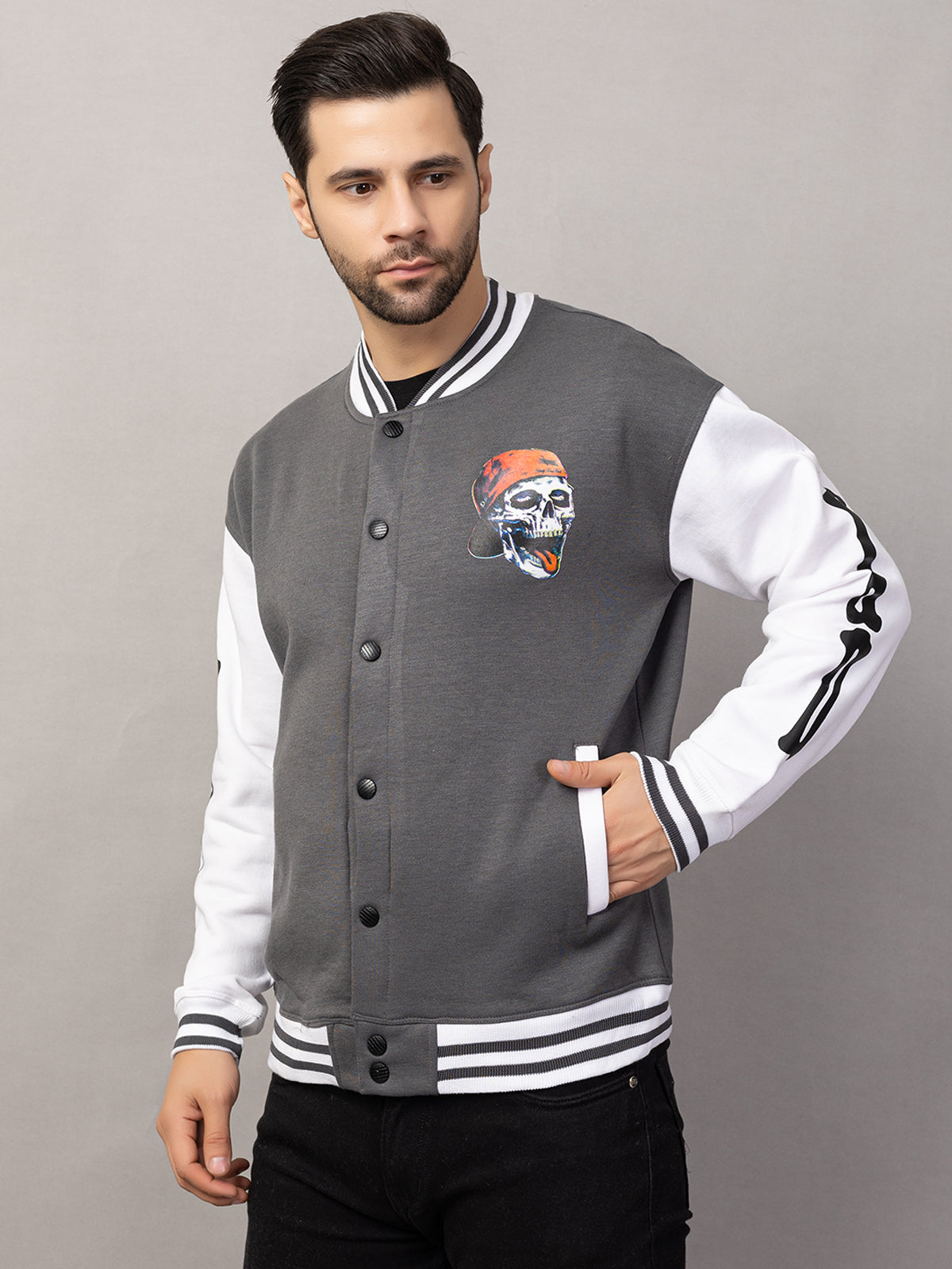 SKELTON VARSITY JACKET FOR MEN'S WEAR