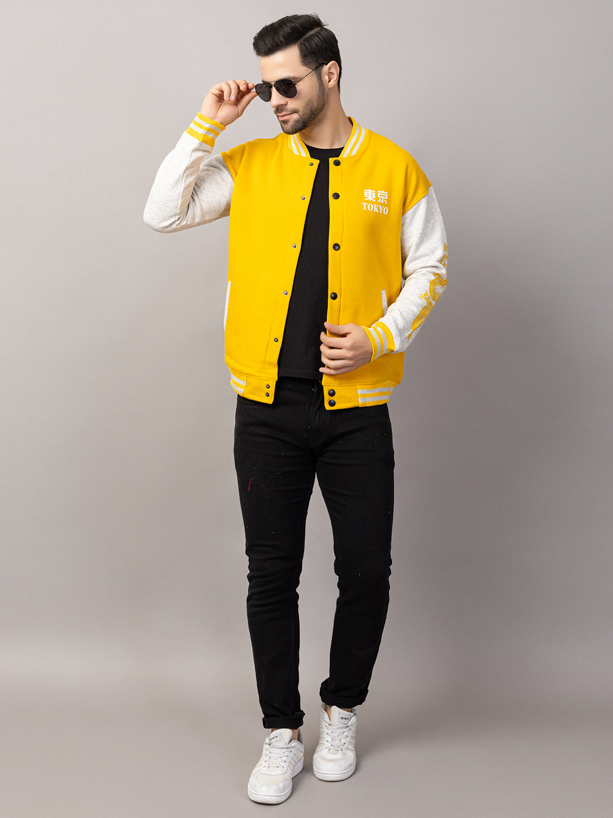 DRAGON PRINT VARSITY JACKET FOR MEN'S WEAR