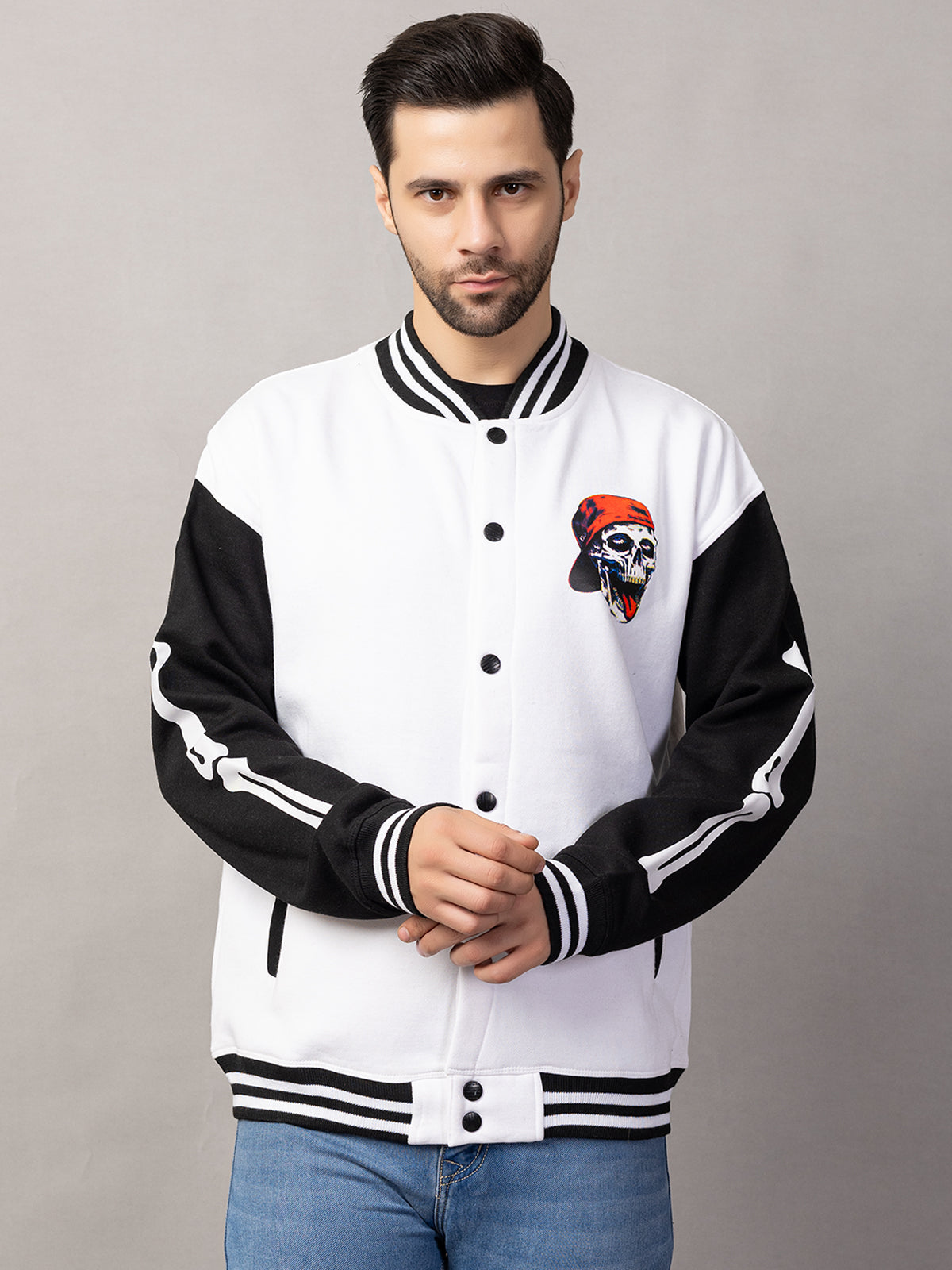 SKELTON VARSITY JACKET FOR MEN'S WEAR