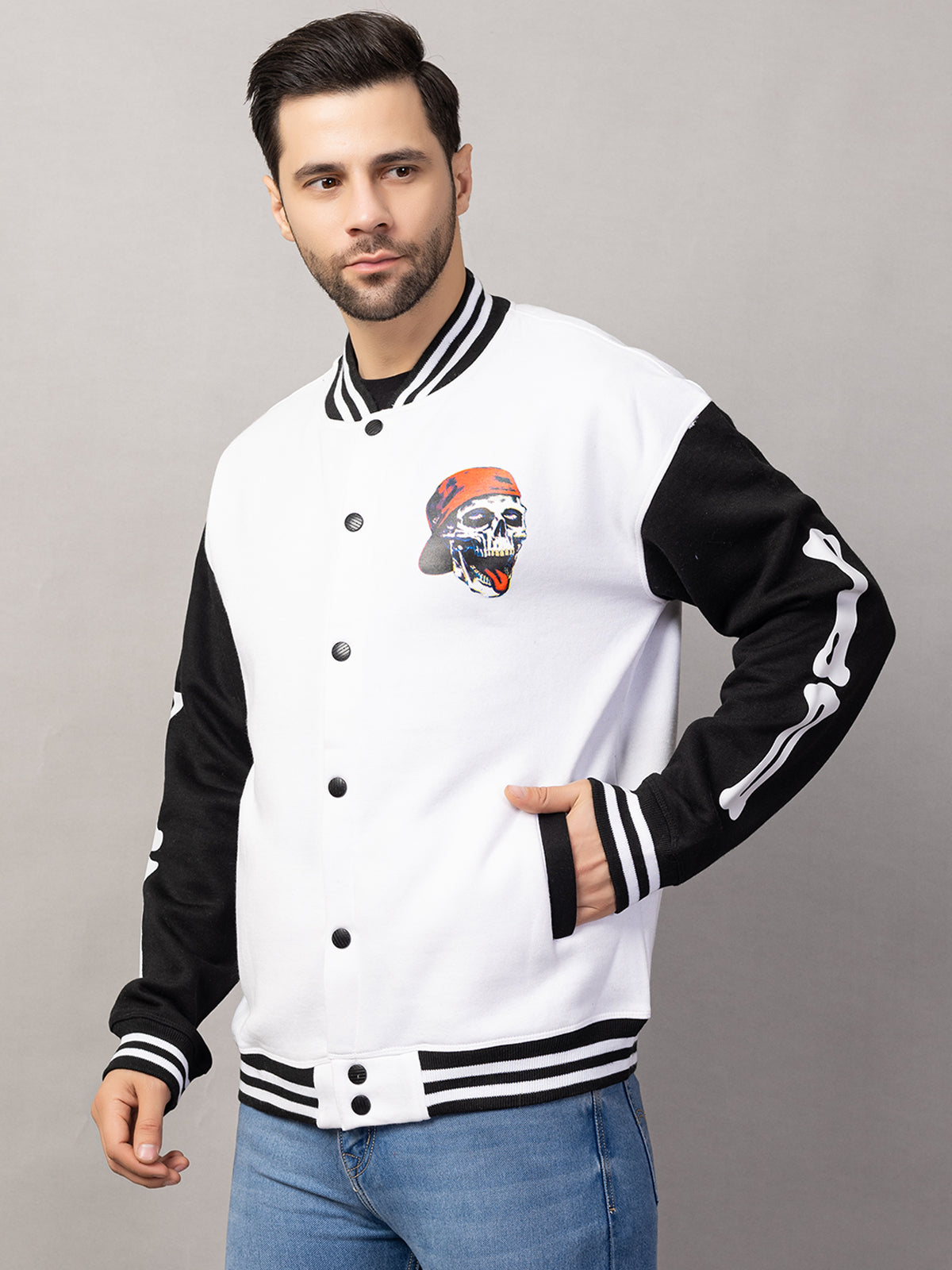 SKELTON VARSITY JACKET FOR MEN'S WEAR