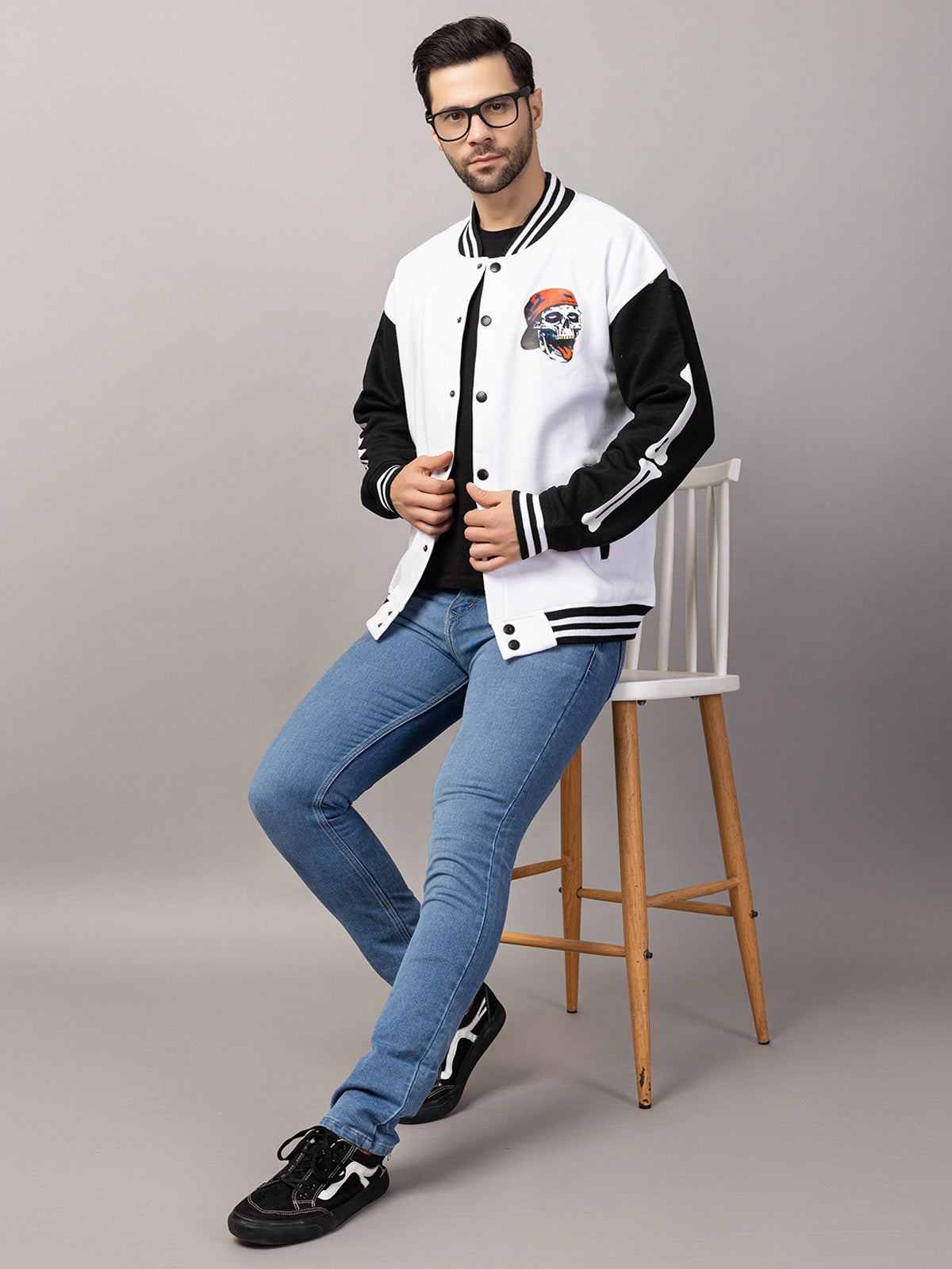 SKELTON VARSITY JACKET FOR MEN'S WEAR