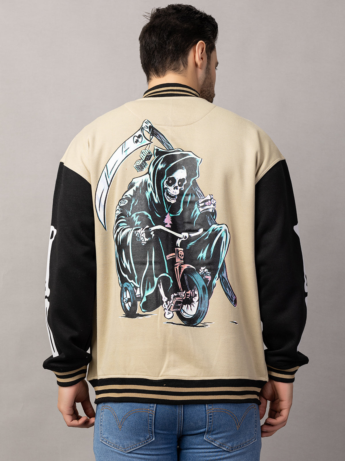 SKELTON VARSITY JACKET FOR MEN'S WEAR