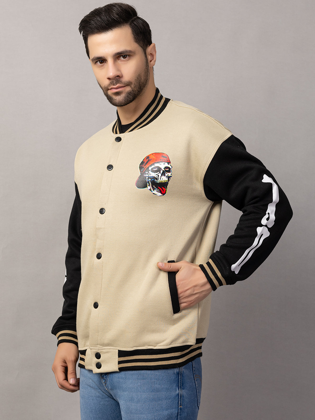 SKELTON VARSITY JACKET FOR MEN'S WEAR