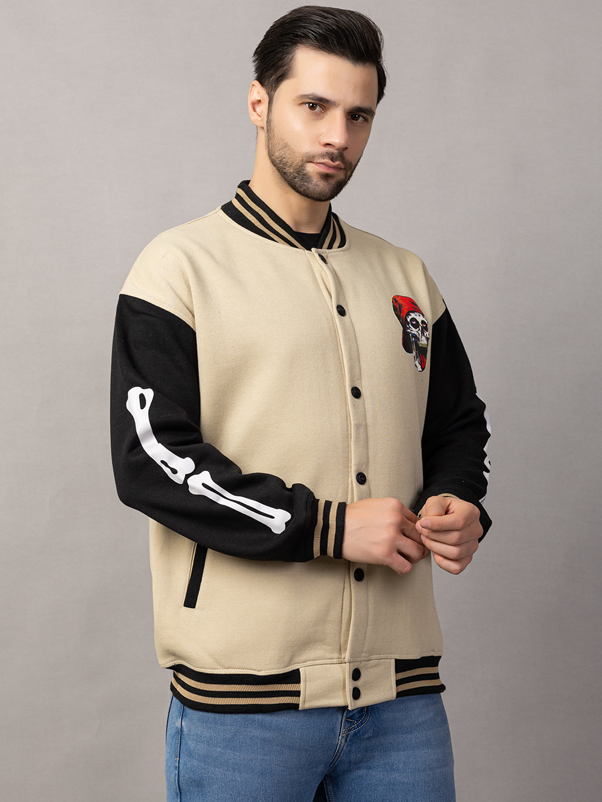 SKELTON VARSITY JACKET FOR MEN'S WEAR
