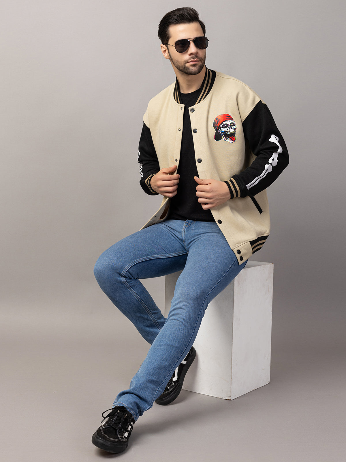 SKELTON VARSITY JACKET FOR MEN'S WEAR