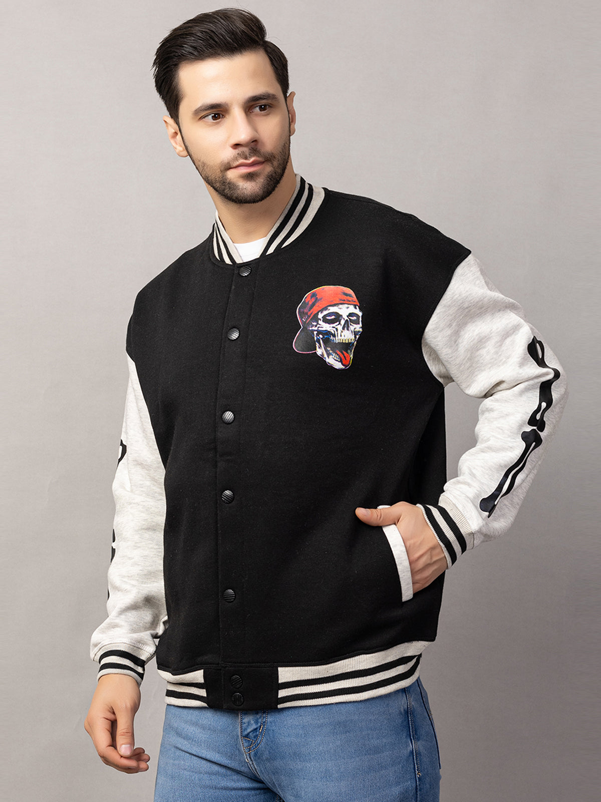 SKELTON VARSITY JACKET FOR MEN'S WEAR