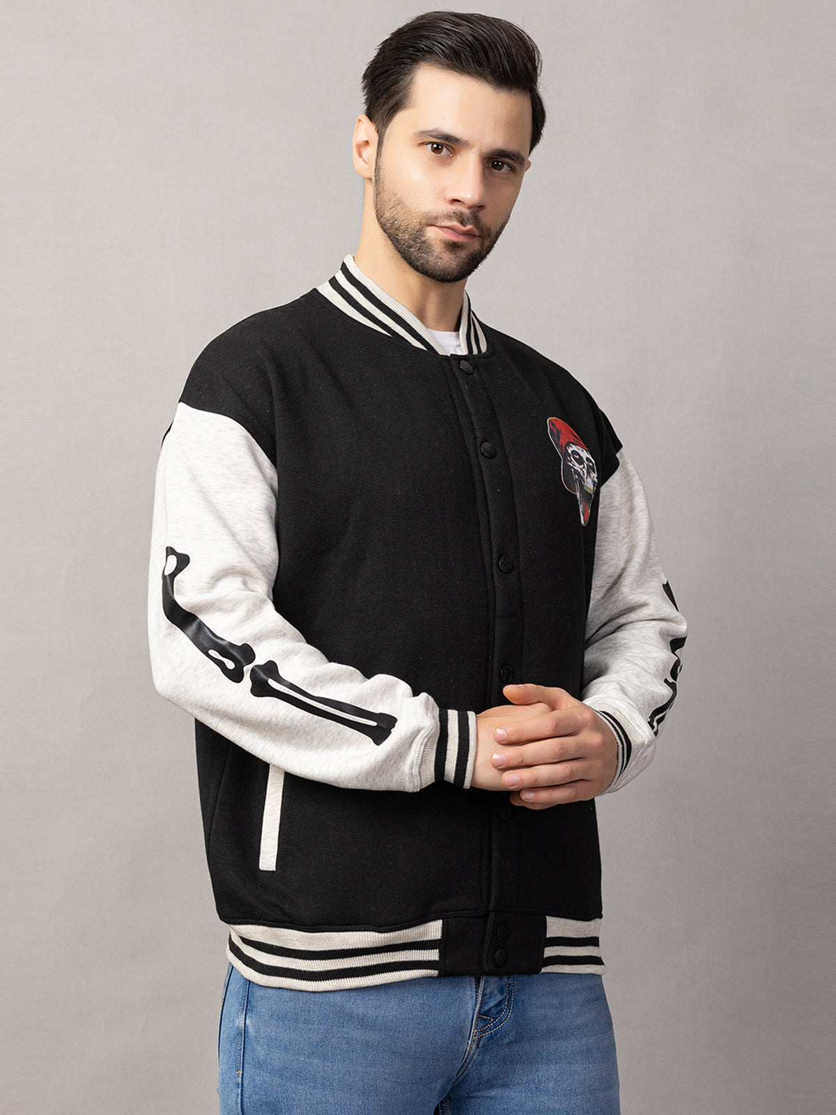 SKELTON VARSITY JACKET FOR MEN'S WEAR