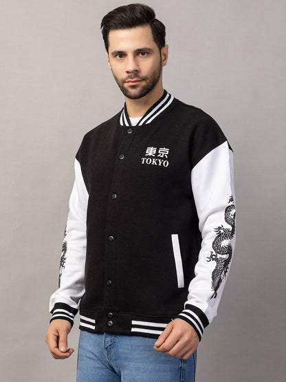 DRAGON PRINT VARSITY JACKET FOR MEN'S WEAR