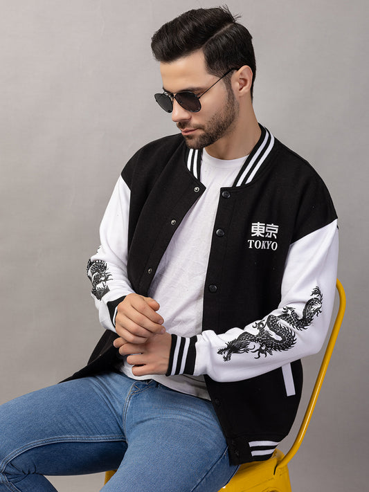 DRAGON PRINT VARSITY JACKET FOR MEN'S WEAR