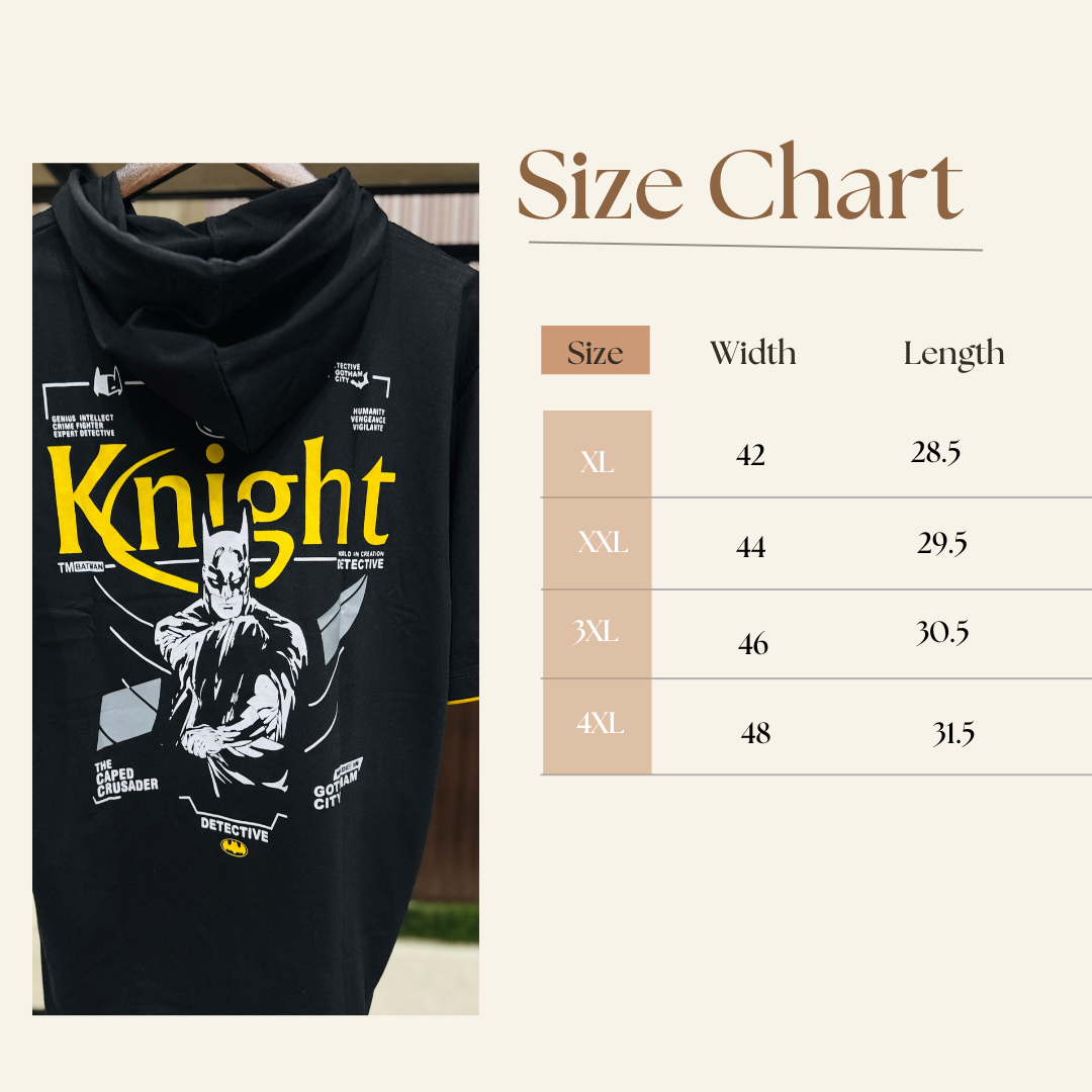 Men Oversized Hooded Drop Shoulder Printed Cotton T-Shirt