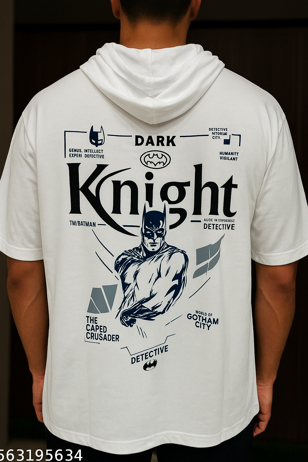 Men Oversized Hooded Drop Shoulder Printed Cotton T-Shirt