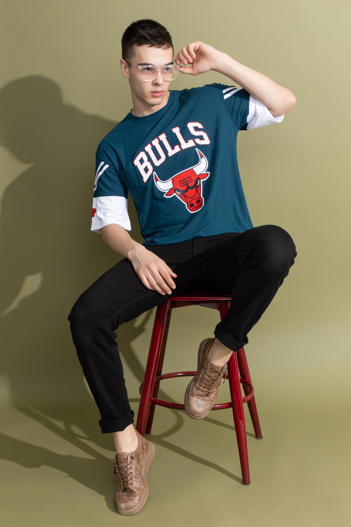 Mens Blue HoneyComb Graphic Printed Oversized t Shirt | Oversized t Shirt| Bulls 23 t Shirt