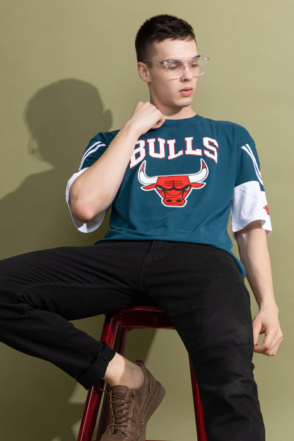 Mens Blue HoneyComb Graphic Printed Oversized t Shirt | Oversized t Shirt| Bulls 23 t Shirt