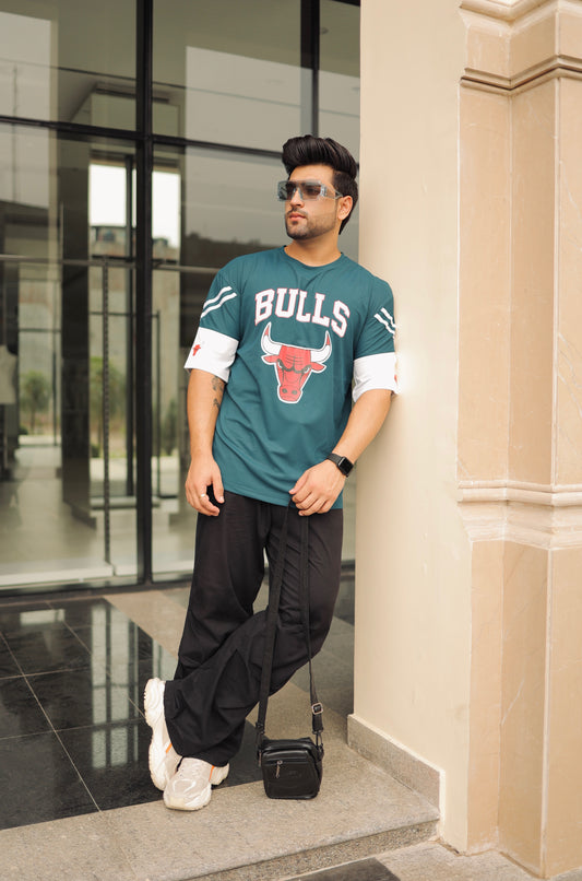 Mens Blue HoneyComb Graphic Printed Oversized t Shirt | Oversized t Shirt| Bulls 23 t Shirt