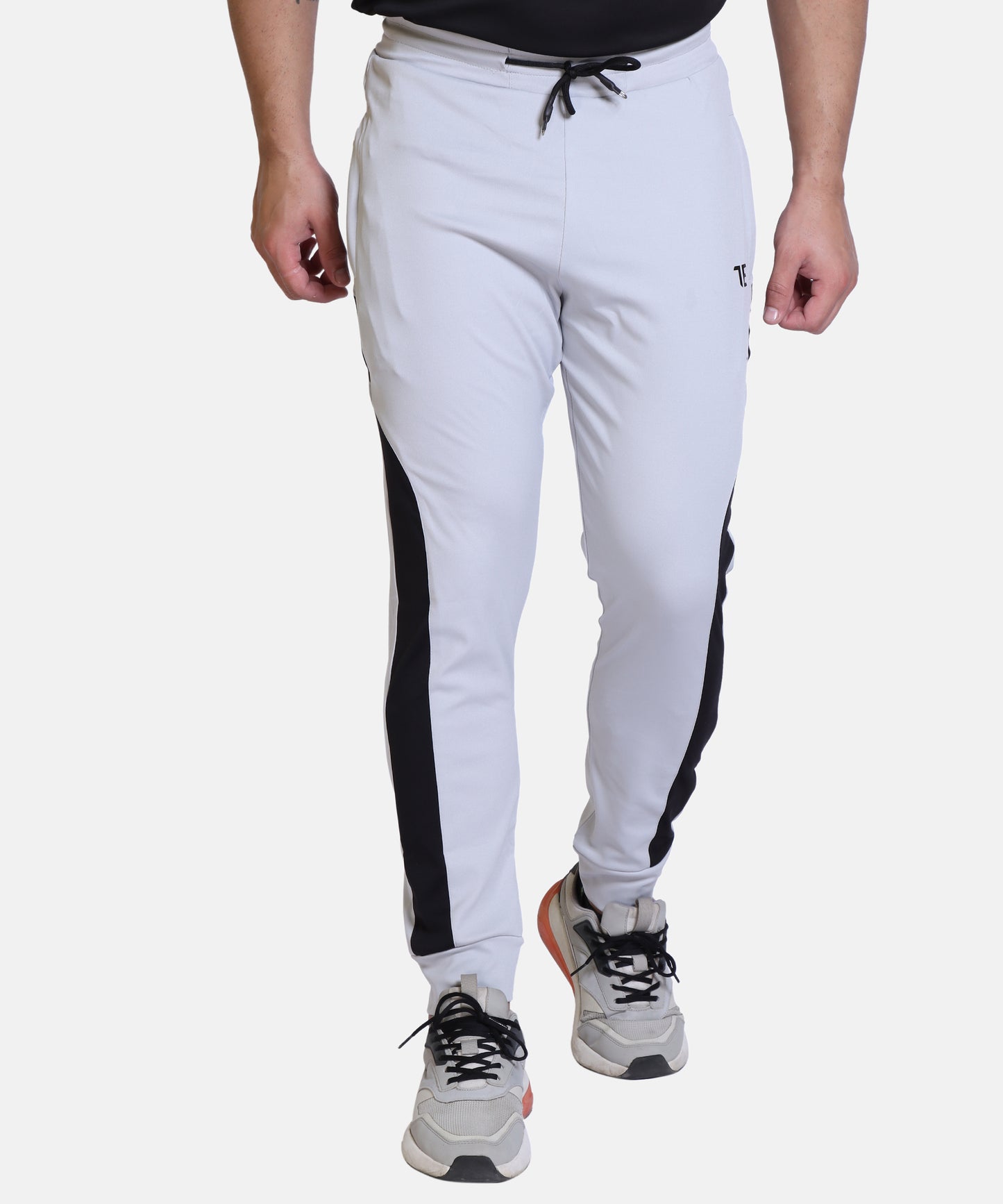 Mens Solid Grey Cotton Lycra Joggers