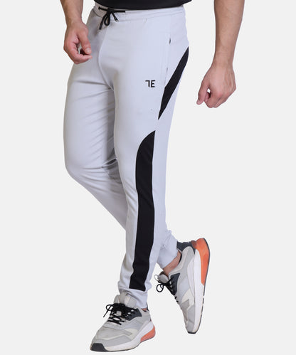 Mens Solid Grey Cotton Lycra Joggers