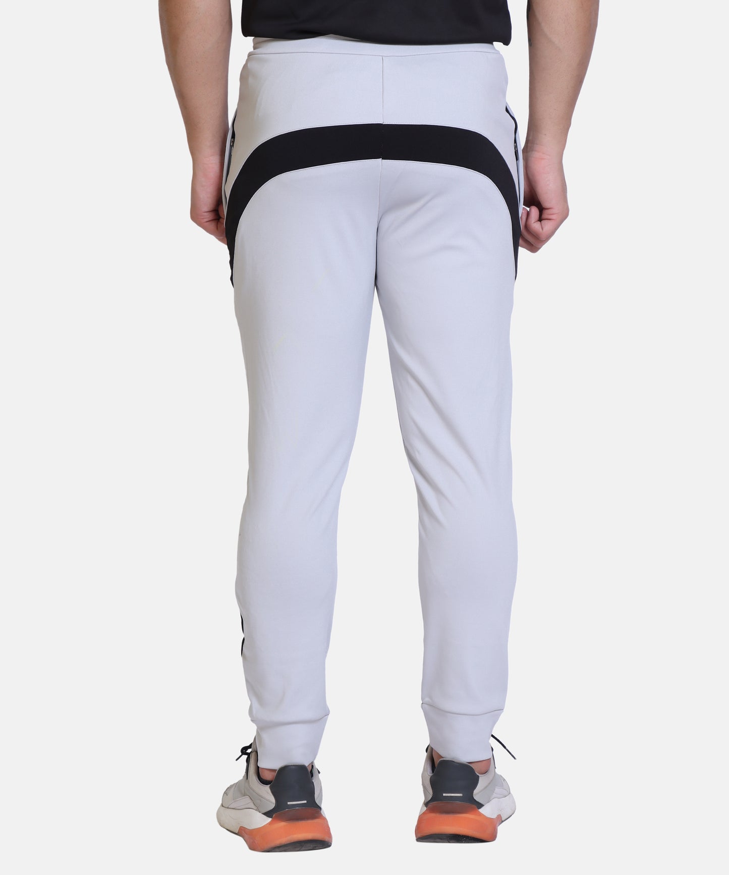 Mens Solid Grey Cotton Lycra Joggers
