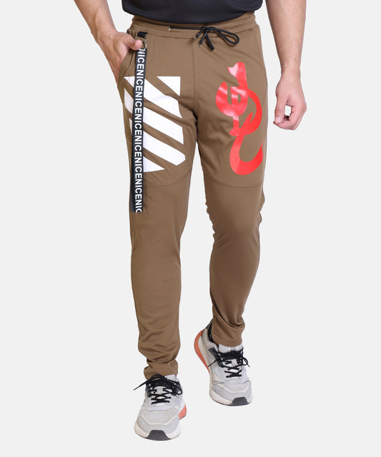 Stylish And Comfortable Full Length Red White Printed Cotton Lycra Lower For Mens