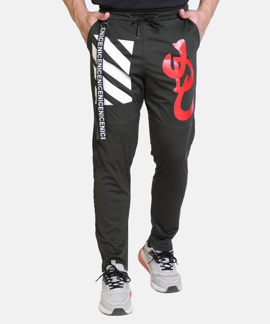 Stylish And Comfortable Full Length Red White Printed Cotton Lycra Lower For Mens
