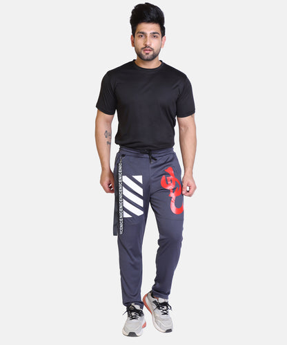 Stylish And Comfortable Full Length Red White Printed Cotton Lycra Lower For Mens