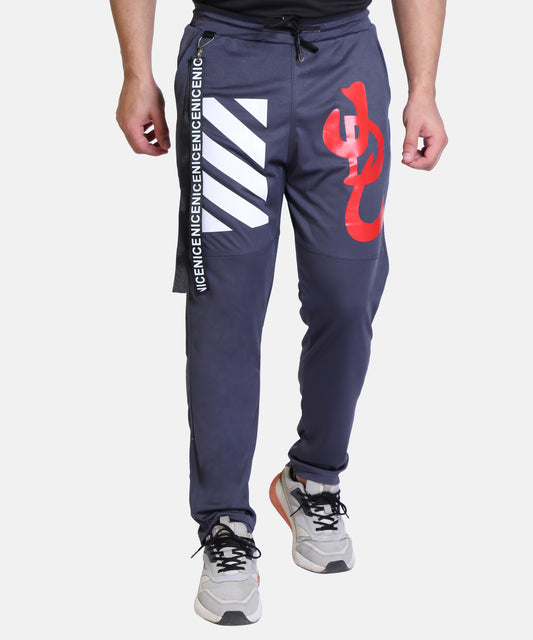 Stylish And Comfortable Full Length Red White Printed Cotton Lycra Lower For Mens