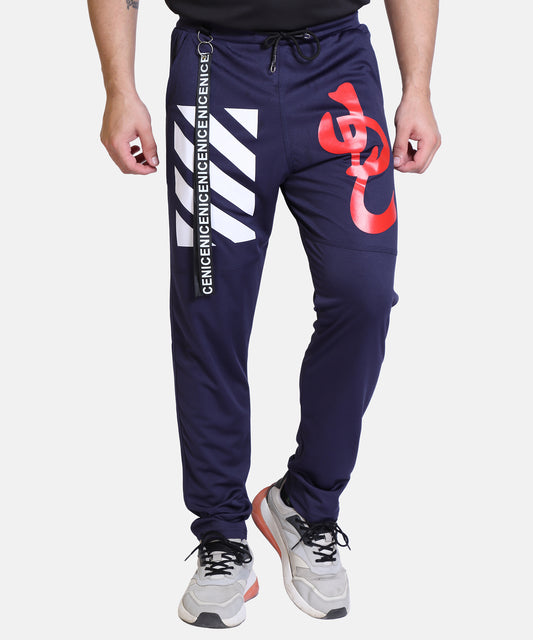 Stylish And Comfortable Full Length Red White Printed Cotton Lycra Lower For Mens