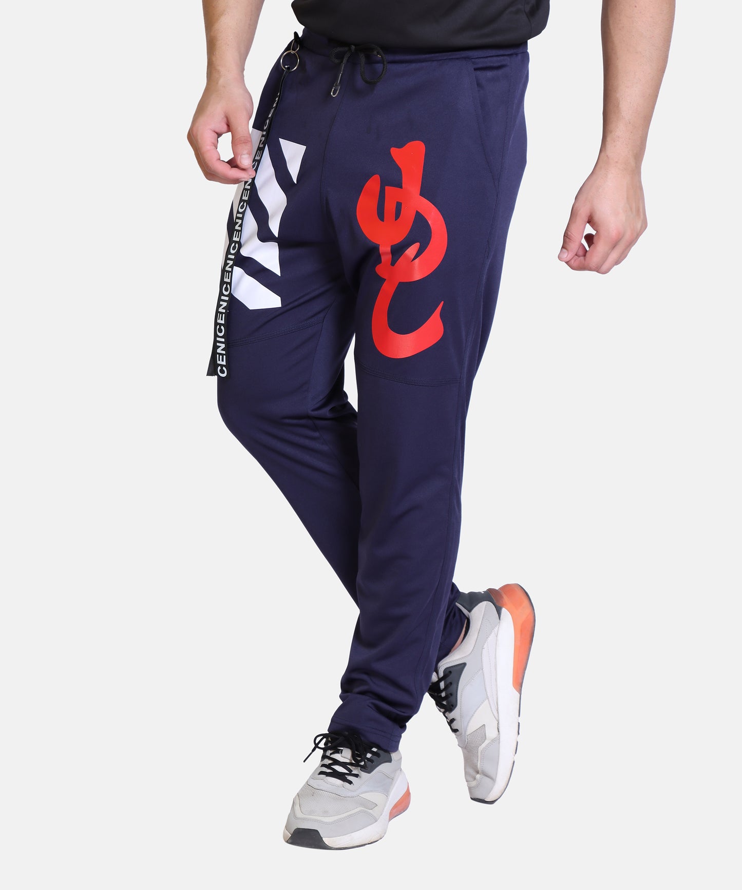 Stylish And Comfortable Full Length Red White Printed Cotton Lycra Lower For Mens