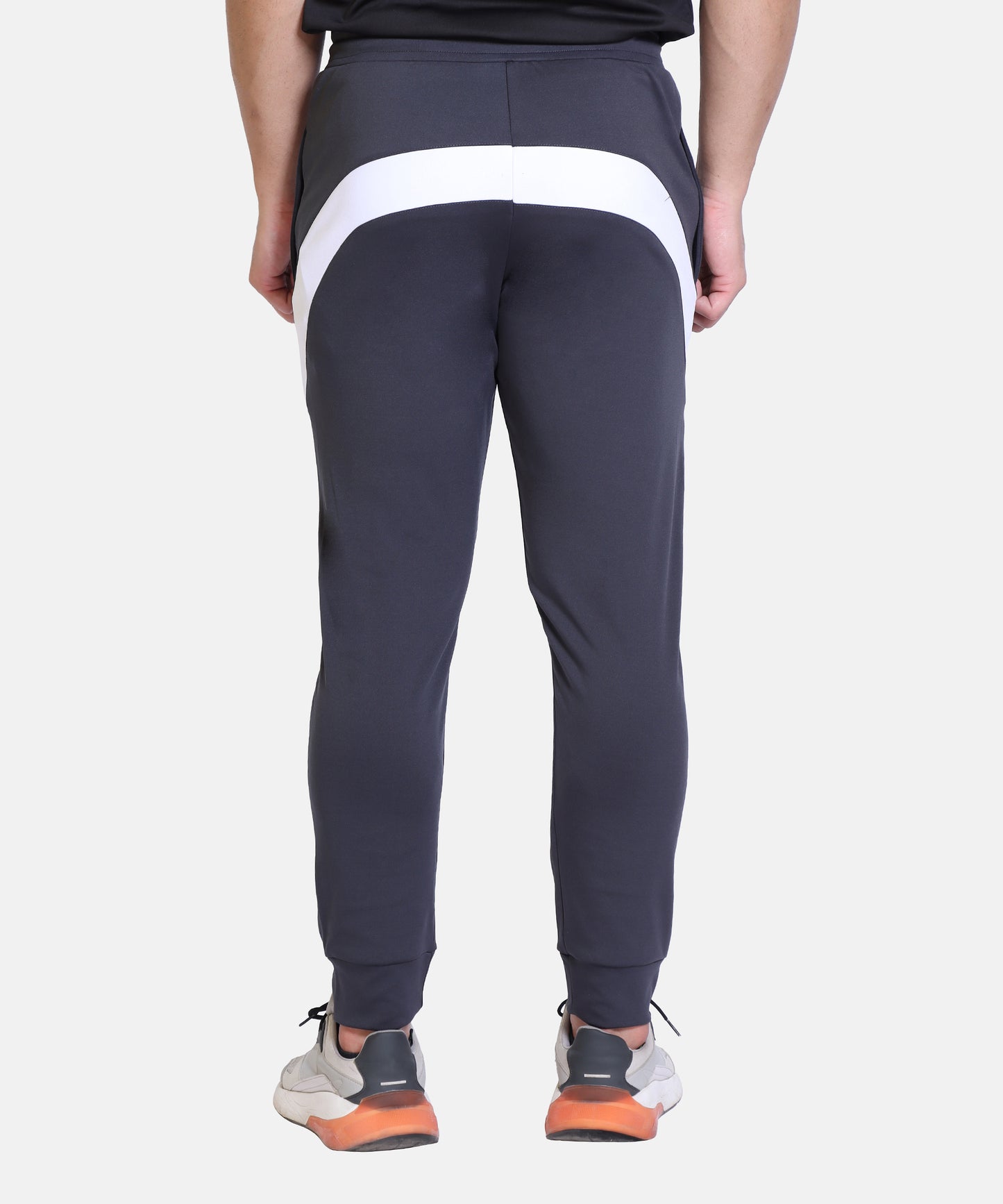Mens Solid Dark Grey Cotton Lycra Joggers