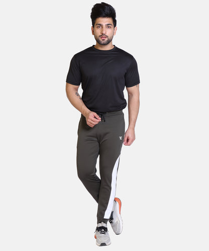 Mens Solid Olive Cotton Lycra Joggers