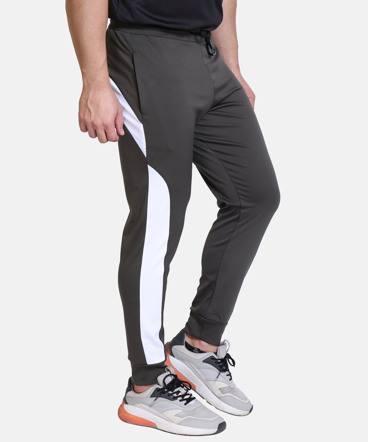 Mens Solid Olive Cotton Lycra Joggers
